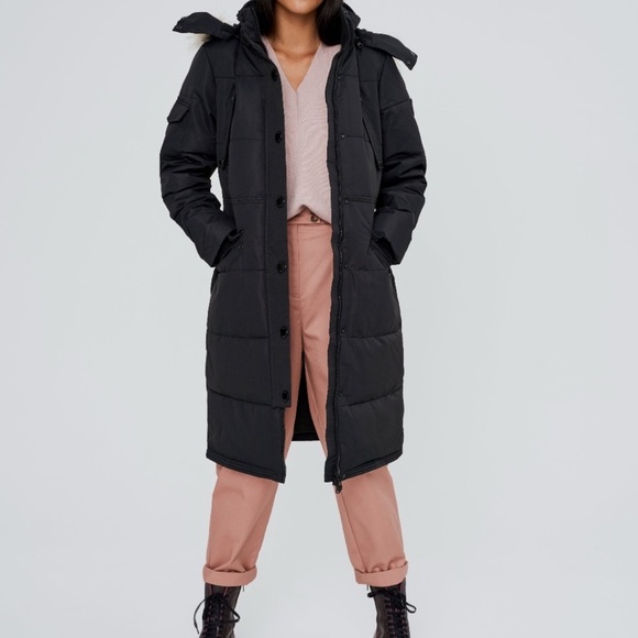 NOIZE Kaylee Vegan Down Parka Jacket Faux Fur Hooded Coat Women - Picture 1 of 7